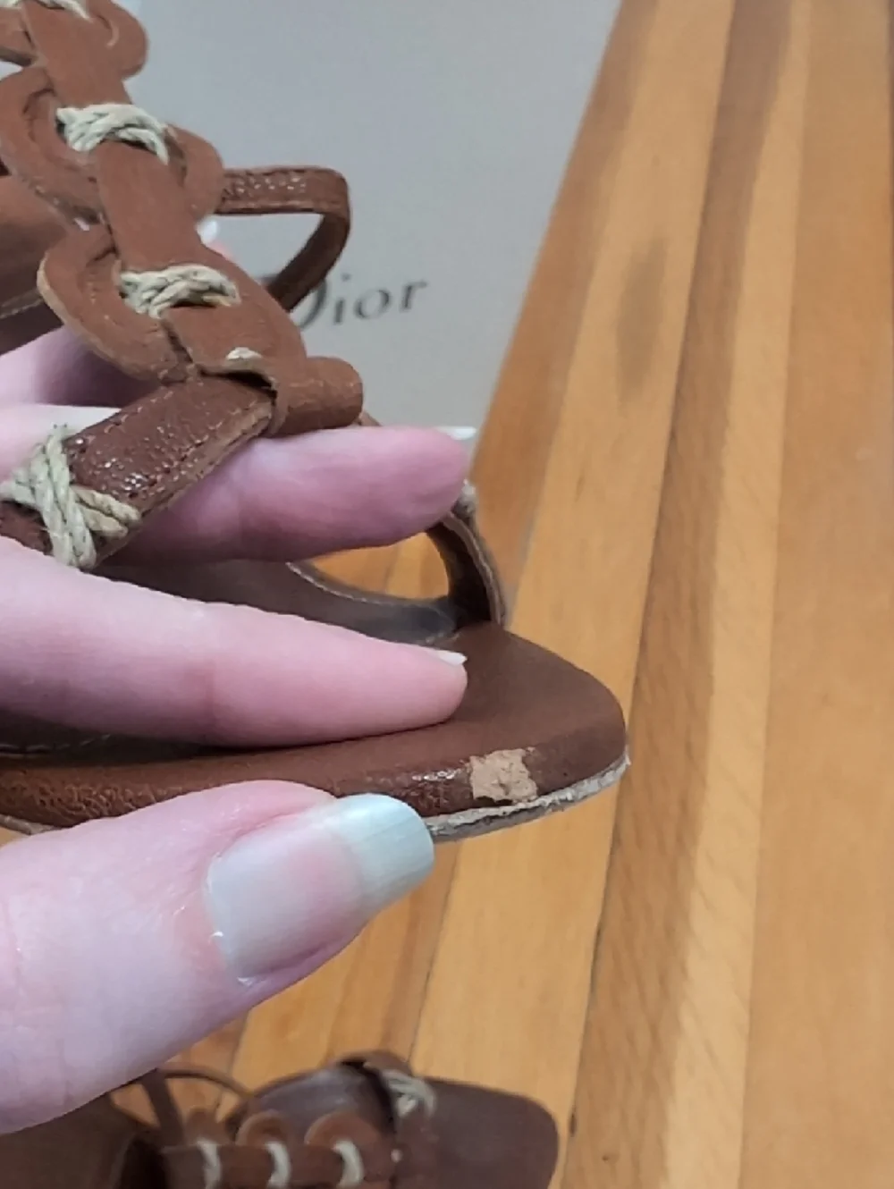 Dior Brown Leather Strapy High-Heel Sandals - Picture 6 of 13